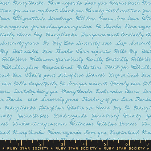 Salutations Hello Goodbye Writing in Polar RS1096 16 - Ruby Star Society Sold by the Half Yard